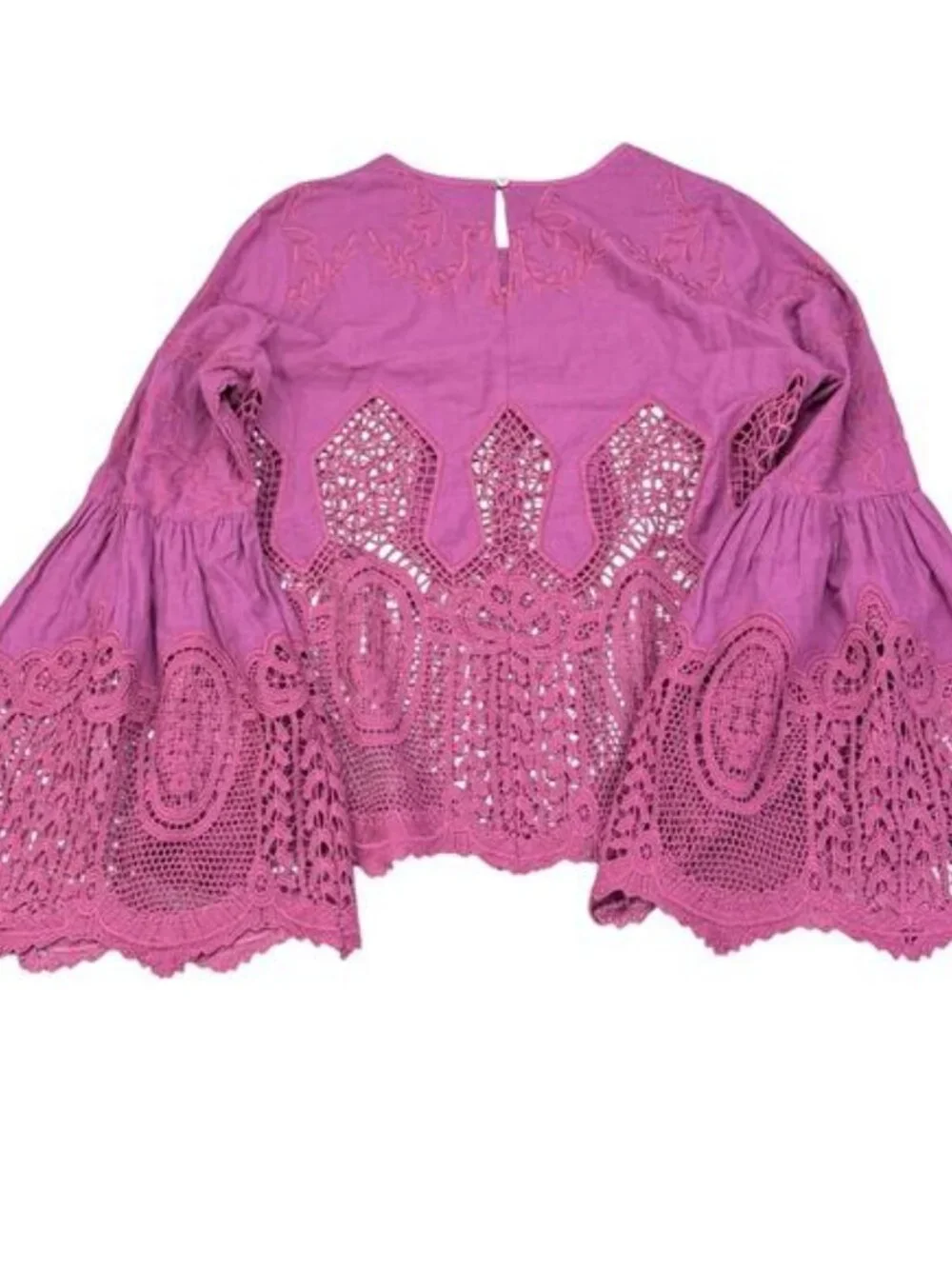 Anthropology Chloe Oliver Bell Sleeve lace top